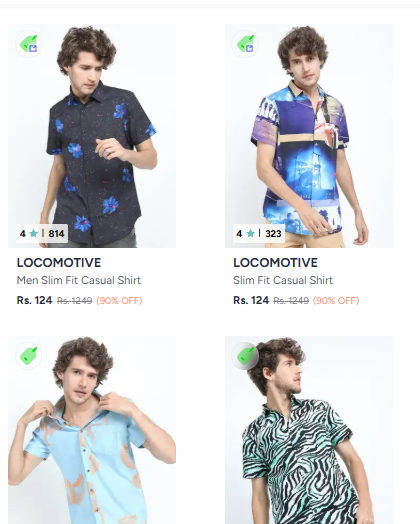 Men Topwear at upto 70% off on myntra