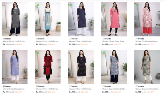 7threads Kurtas Upto 85% Off (Coupons Offer)