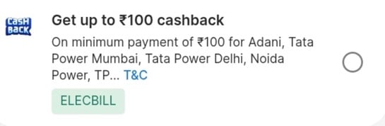 Paytm - Electricity bill upto Rs100 cashback on min. Rs100 bill payment (T&C in screenshot)