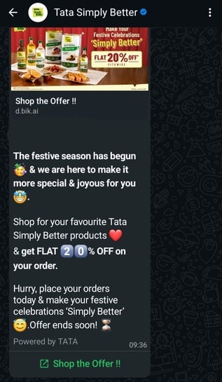 Tata simply better- Flat 20% off site wide on products