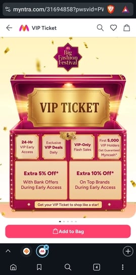 *Myntra VIP Ticket for Free*