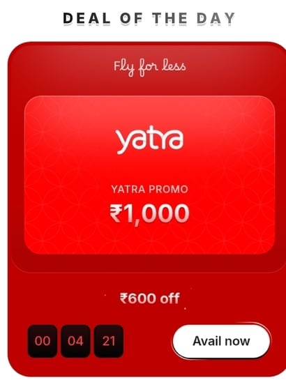 Hubble - Yatra Gv at Rs400 Worth Rs1000