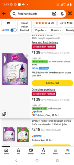 Dabur Fem Handwash 1500ml