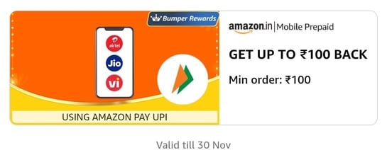 Click to enlarge Upto 100 off on mobile Recharge of 100
