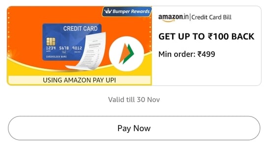 100 back on 499 credit card payment