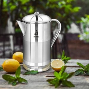 Dhara 2 Liter Stainless Steel Serving Water Jug with Ergonomic Pouring Handle