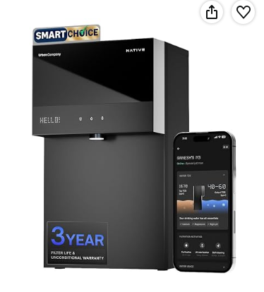 Native M3 Pro Water Purifier by Urban Company | Smartchoice | No Service for 3 Years, Unconditional Warranty