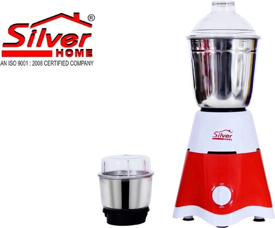 Silver Home 1 500 W Mixer Grinder (ST01 | 2 Jars | RED&WHITE)