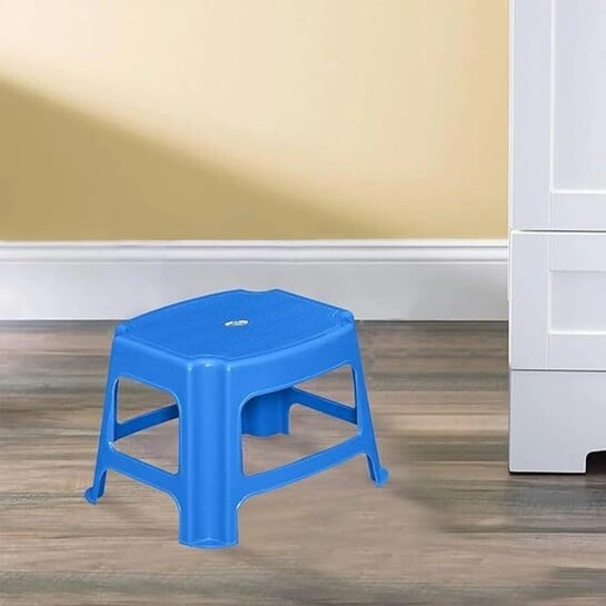 Nilkamal STL05 Bathroom Stool (Blue, Pre-assembled) & MORE