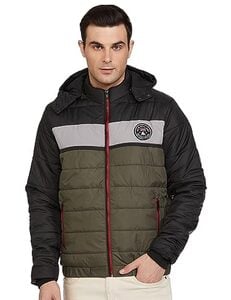 The Indian Garage Co Green Slim Fit Long Sleeve Solid Zipper Jacket