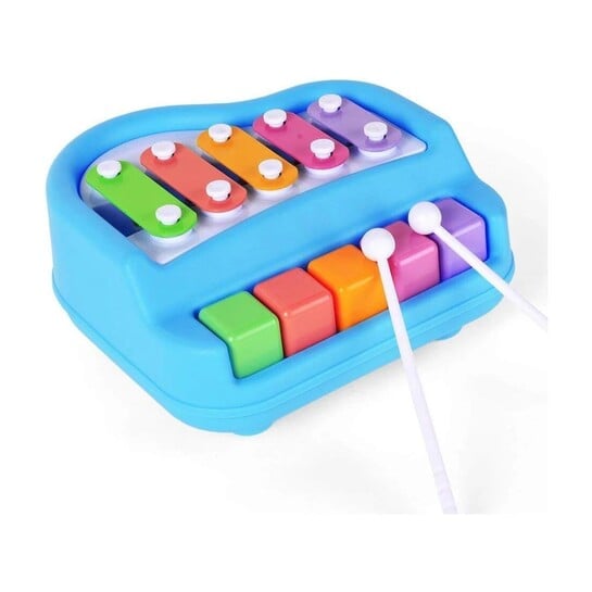 Click to enlarge ARIZON 2-in-1 Baby Piano & Xylophone with 5 Vibrant Keys toy for Kids (Multicolor)