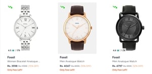Upto 70% Off On Fossil Watch