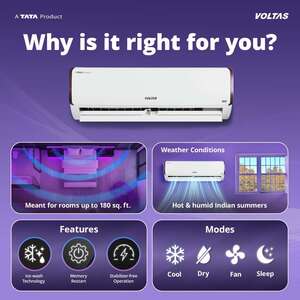 Voltas 2025 Model 1.5 Ton 3 Star Split Inverter AC (183V CAQ(4503901), White)