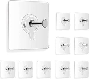 Wall Hooks for Hanging Strong, Adhesive Hooks for Wall Heavy Duty, Wall hangings, Kitchen Accessories Items, Sticky Photo Frame Hangers (Pack of 10)