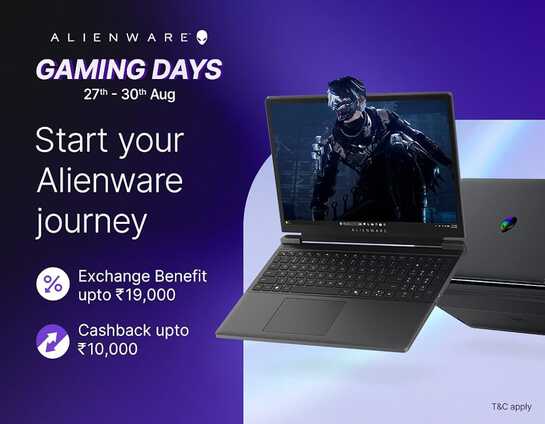 Alienware Gaming Days: Get exchange Benefits up to ₹19000 & Cashback Up to ₹10000 - (27Th - 30Th Aug)