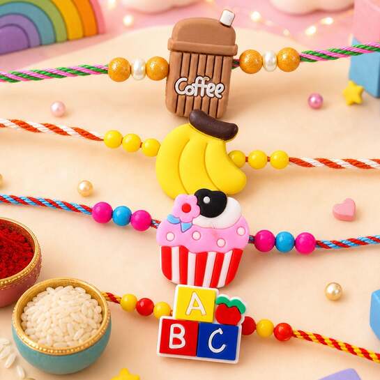 Kids Rakhi (4 Pc) In Just 44/-