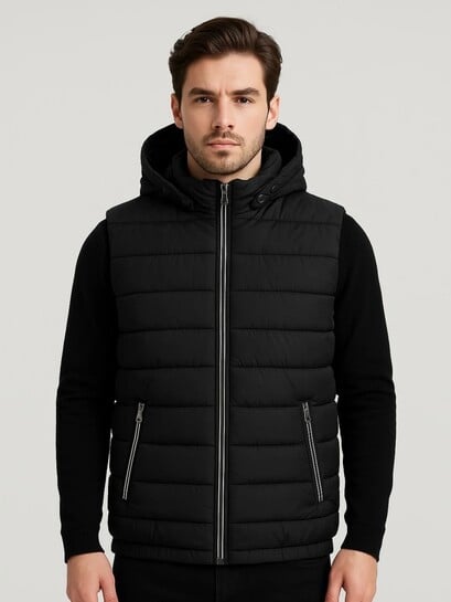 Click to enlarge TIMBER HITCH Men Solid Puffer Jacket
