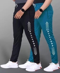 Click to enlarge EYSTONE Solid Men Black, Blue Track Pants