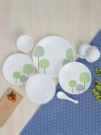 Buy Larah By Borosil 34 Pieces Jupiter Series Opalware Microwave & Dishwasher Safe Dinner Set - Dinner Set for Unisex 36260947 | Myntra