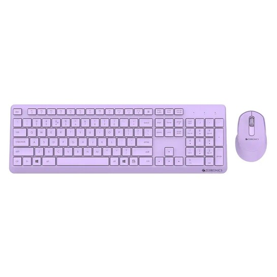 Click to enlarge Zebronics Companion 200 Wireless Combo With Silent Operation Mouse, Full Size Keyboard (Purple) 1 set
