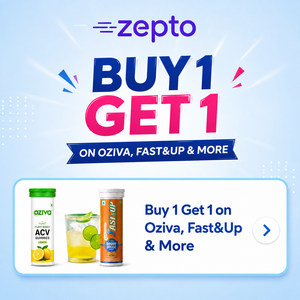 Zepto : Buy 1 Get 1 FREE offers on Oziva, Fast&Up & more