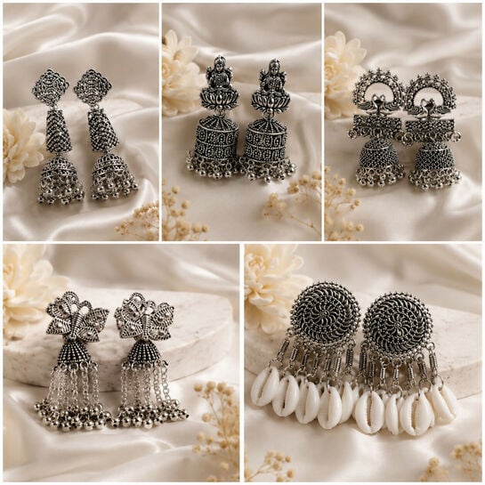 5 Pair Of Earrings In Just 135/-