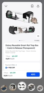 Zulaxy Reusable Smart Rat Trap Box – Catch & Release (Transparent)